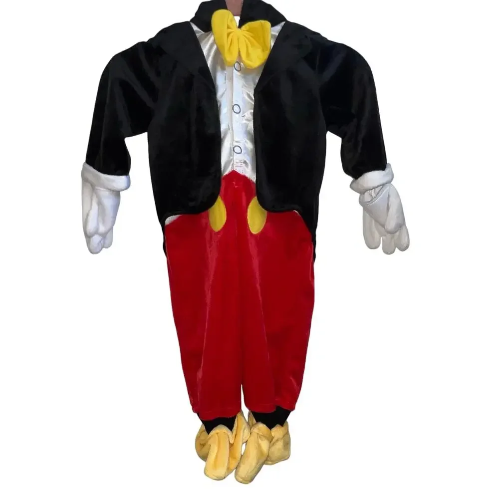 Disney Mickey Mouse Tuxedo mickey hooded ears Plush Costume Size 12/18 Months